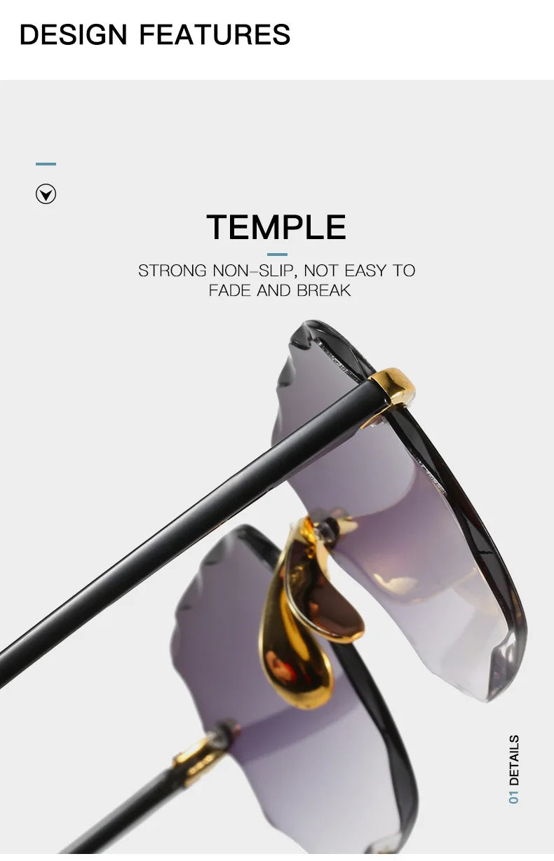 Luxury Statement! Square Rimless Sunglasses for Women – Designer Fashion, Red Lens, UV400 Protection for Men & WomenZXWLYXGX Luxury Brand Designer Rimless Square Sunglasses, Polycarbonate MIRROR Lens, UV400 Shades for Outdoor Fashion