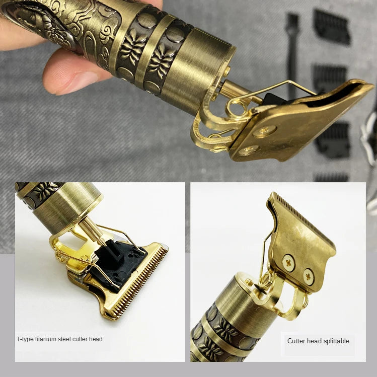 Barber Grade Precision! T9 Rechargeable Hair Clipper – 0mm Shaver, Titanium Alloy Blade for Beard, Body & Haircut