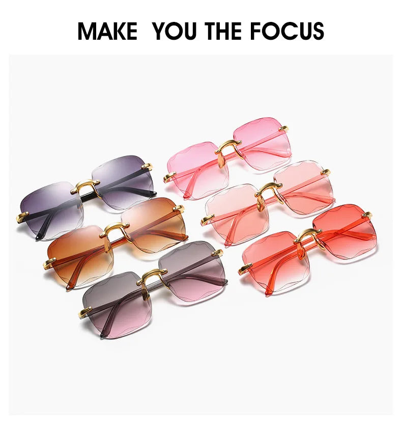 Luxury Statement! Square Rimless Sunglasses for Women – Designer Fashion, Red Lens, UV400 Protection for Men & WomenZXWLYXGX Luxury Brand Designer Rimless Square Sunglasses, Polycarbonate MIRROR Lens, UV400 Shades for Outdoor Fashion
