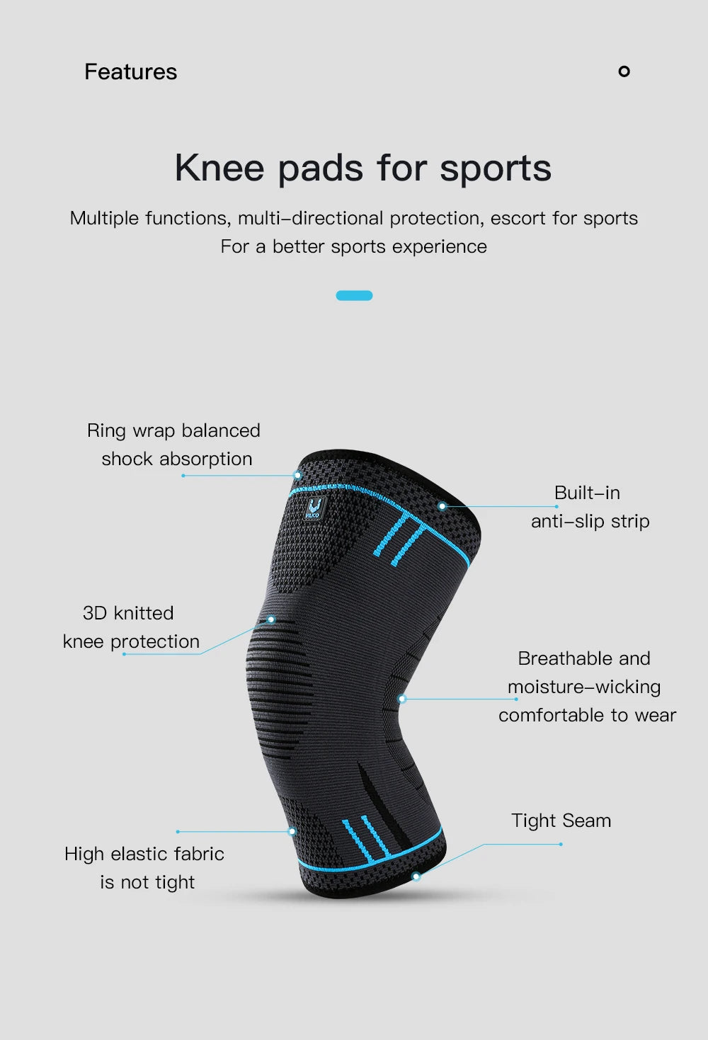 Performance Support! 1 PC Elastic Compression Knee Sleeve – Breathable, Anti-Collision Padding for Basketball, Run, Gym