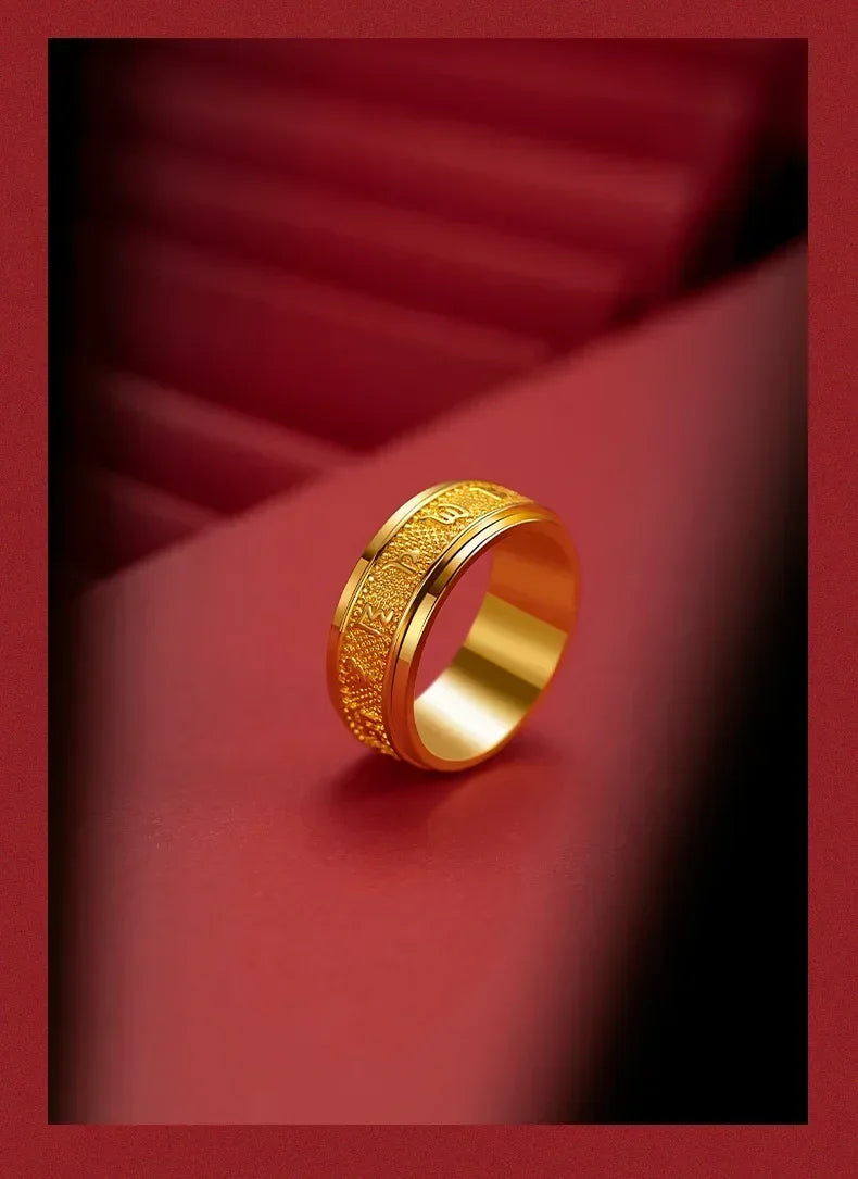 Ultimate Purity! Genuine 9999 Real 24K Gold Wedding Ring – Classic Dragon & Phoenix Design, Certified Fine Jewelry