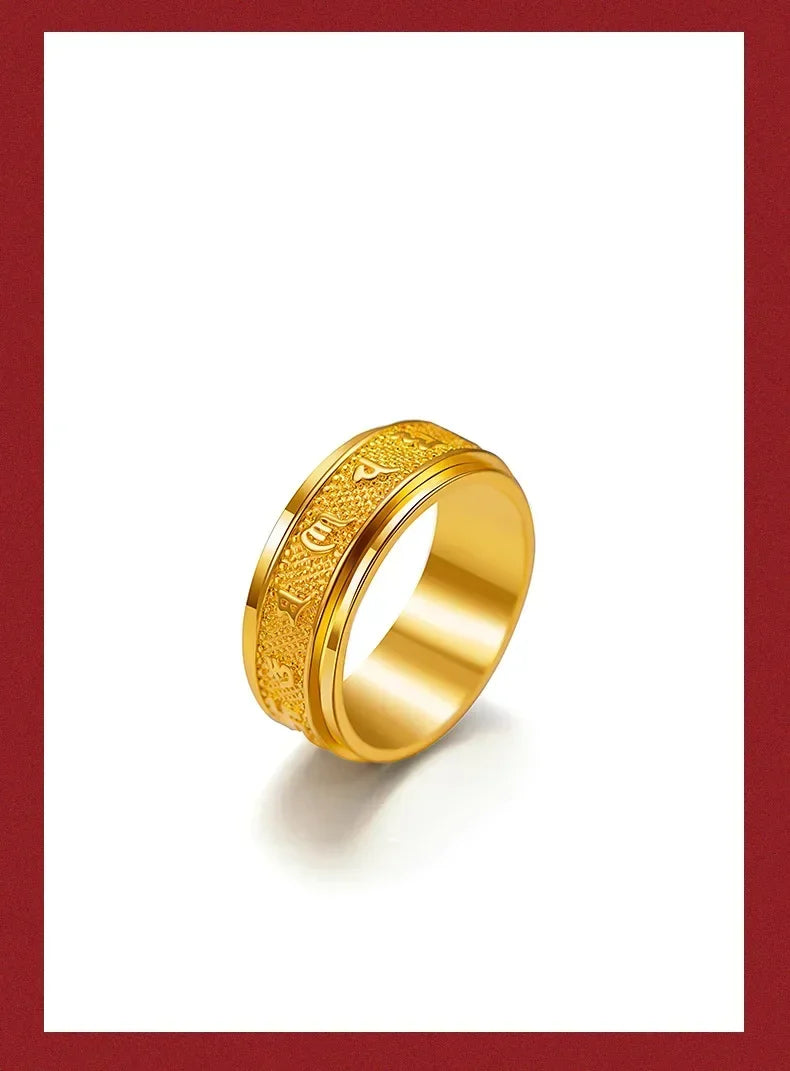Ultimate Purity! Genuine 9999 Real 24K Gold Wedding Ring – Classic Dragon & Phoenix Design, Certified Fine Jewelry