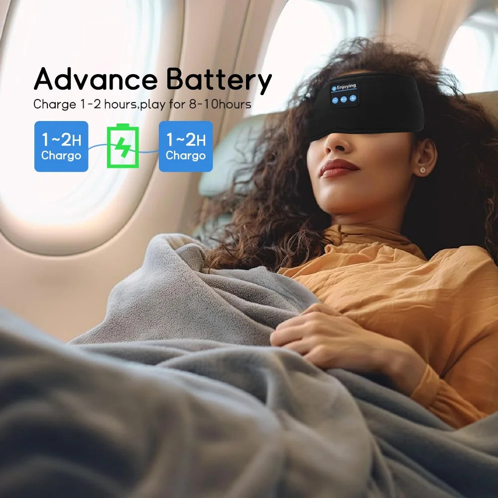 Ultimate Comfort Audio! Elastic Wireless Bluetooth Headband – Sports Headphones, Sleeping Eye Mask with ANC & Volume Control