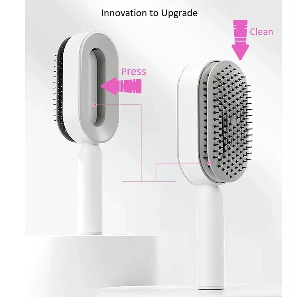 Self-Cleaning Scalp Massage Hair Brush – 3D Air Cushion Detangling Comb