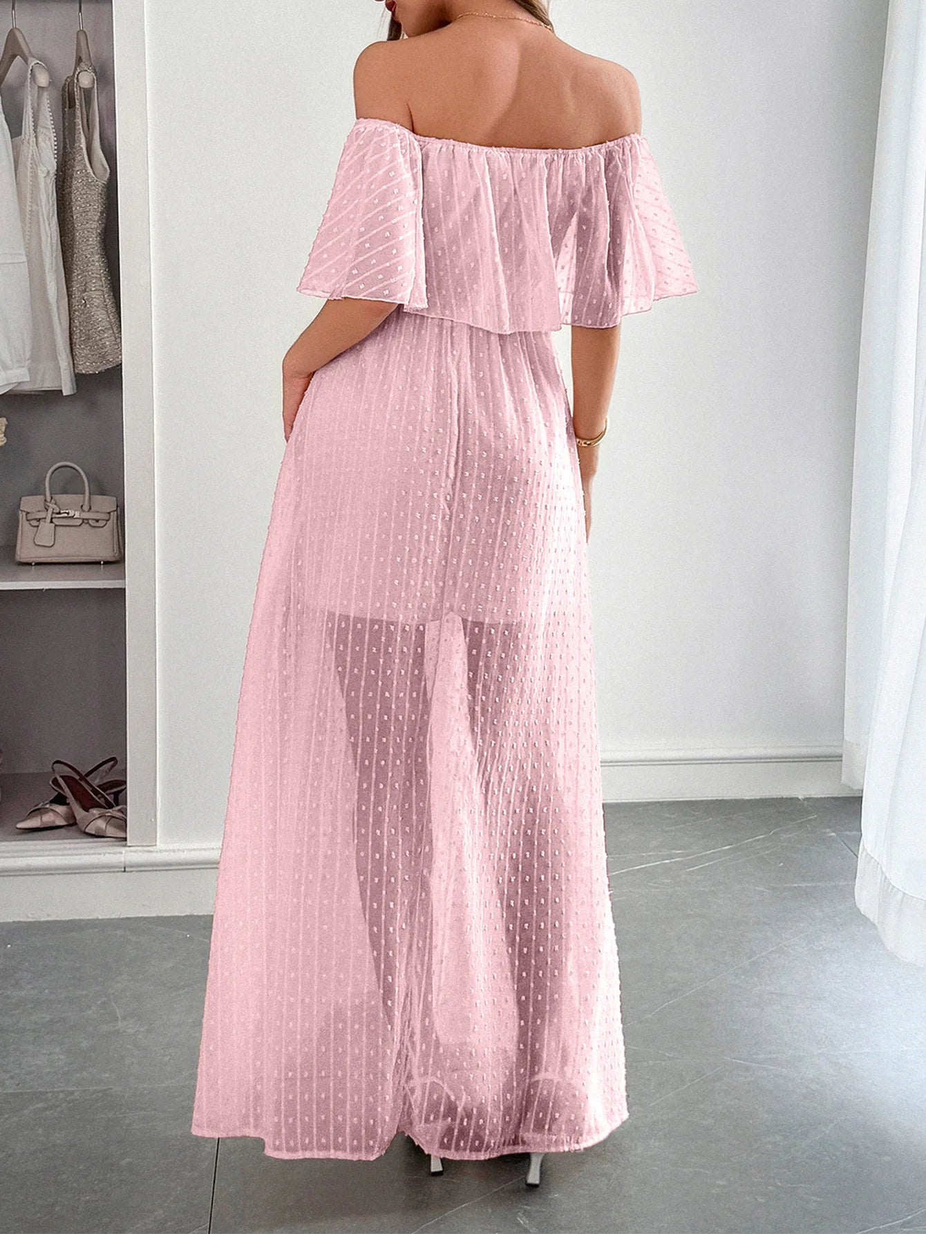 Effortlessly Chic! European A-Line Summer Dress – Elegant Slash Neck, Slim Fit, and Geometric Pattern