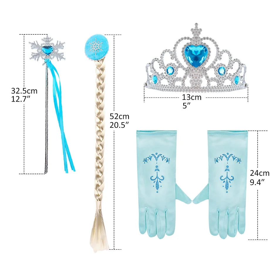 Dreamy Performance Gown! Little Girls' Cinderella Cosplay Dress – Blue Princess, Appliques & Bubble Sleeves