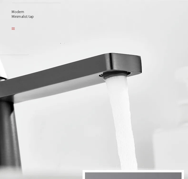 Brushed Gold Solid Brass Bathroom Basin Faucet – Premium Hot & Cold Mixer Tap