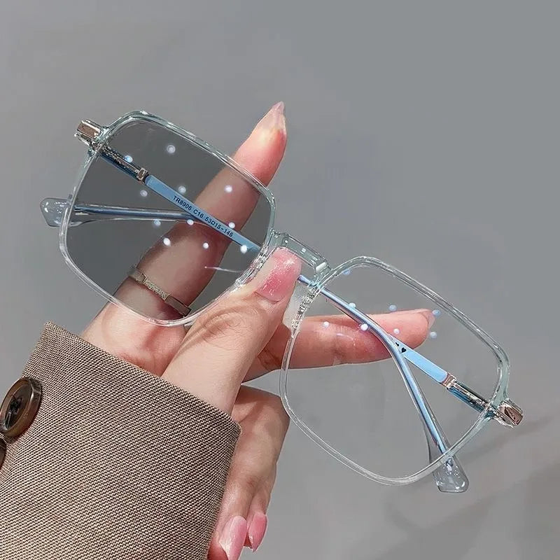 2-in-1 Vision! Photochromic Anti-Radiation Glasses – Blue Light Protection Indoors, UV Tint Outdoors, Unisex Metal Frame