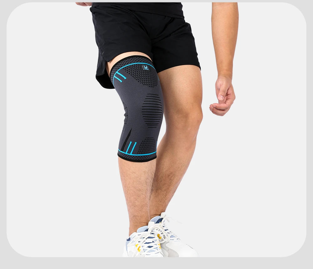 Performance Support! 1 PC Elastic Compression Knee Sleeve – Breathable, Anti-Collision Padding for Basketball, Run, Gym