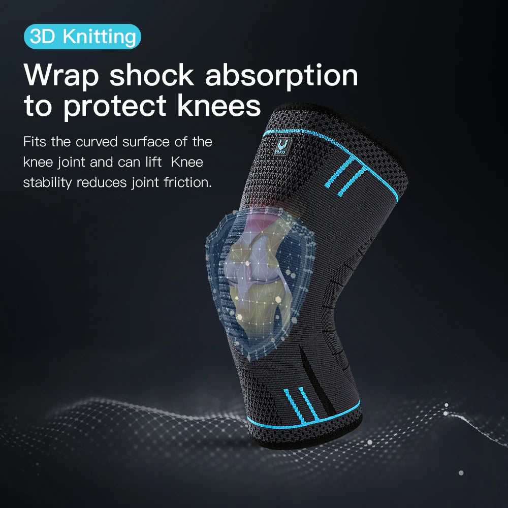 Performance Support! 1 PC Elastic Compression Knee Sleeve – Breathable, Anti-Collision Padding for Basketball, Run, Gym