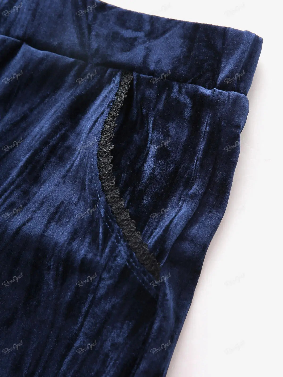 Y2K Revival! ROSE GAL Plus Size Asymmetric Velvet Flare Pants – High-Low Ruffles, Elastic Waist, Perfect for Night Out