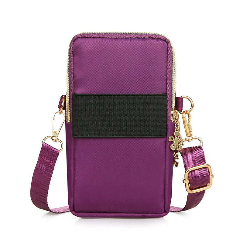 Mommy Must-Have! 2024 Fashion Crossbody Mini Phone Bag – Neck Hanging, Durable Oxford, Running Cover Utility