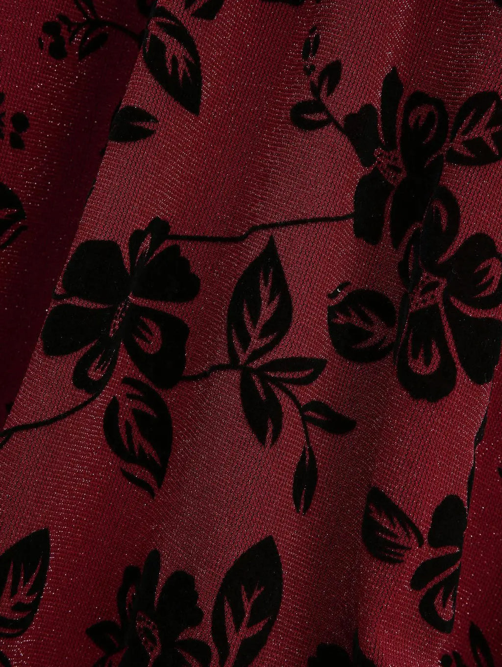 ROSEGAL Plus Size Women's Evening Gown Deep Red Dresses Floral Leaves Flocking Lace Up Surplice A Line Party Maxi Dress