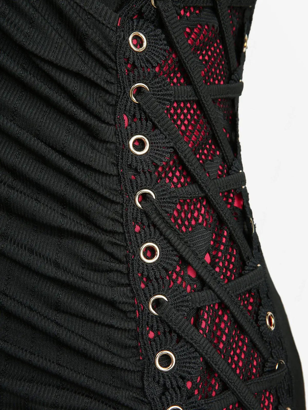 ROSEGAL Plus Size Surplice Butterfly Buckle Long Sleeves Top 2025 Autumn Casual Costume Skull Fishnet Lace Up Side Ruched Tees