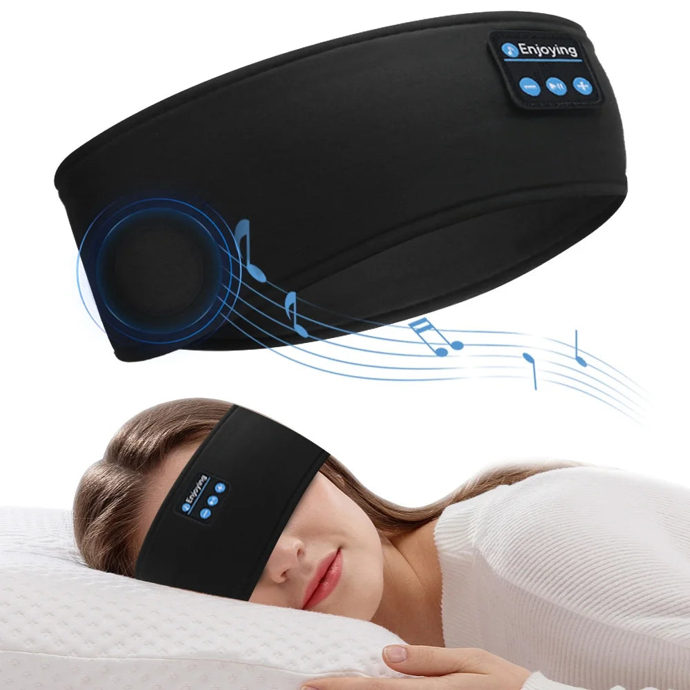 Ultimate Comfort Audio! Elastic Wireless Bluetooth Headband – Sports Headphones, Sleeping Eye Mask with ANC & Volume Control