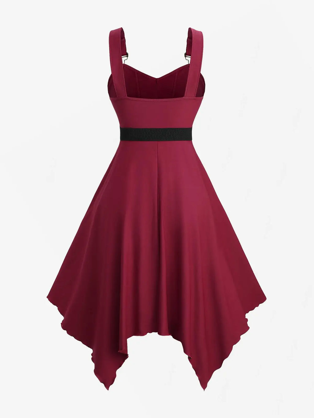 ROSEGAL Plus Size Lace-Up Handkerchief Dress With Pockets And Removable Belt Women's Casual Maxi Dress Deep Red Vestidos