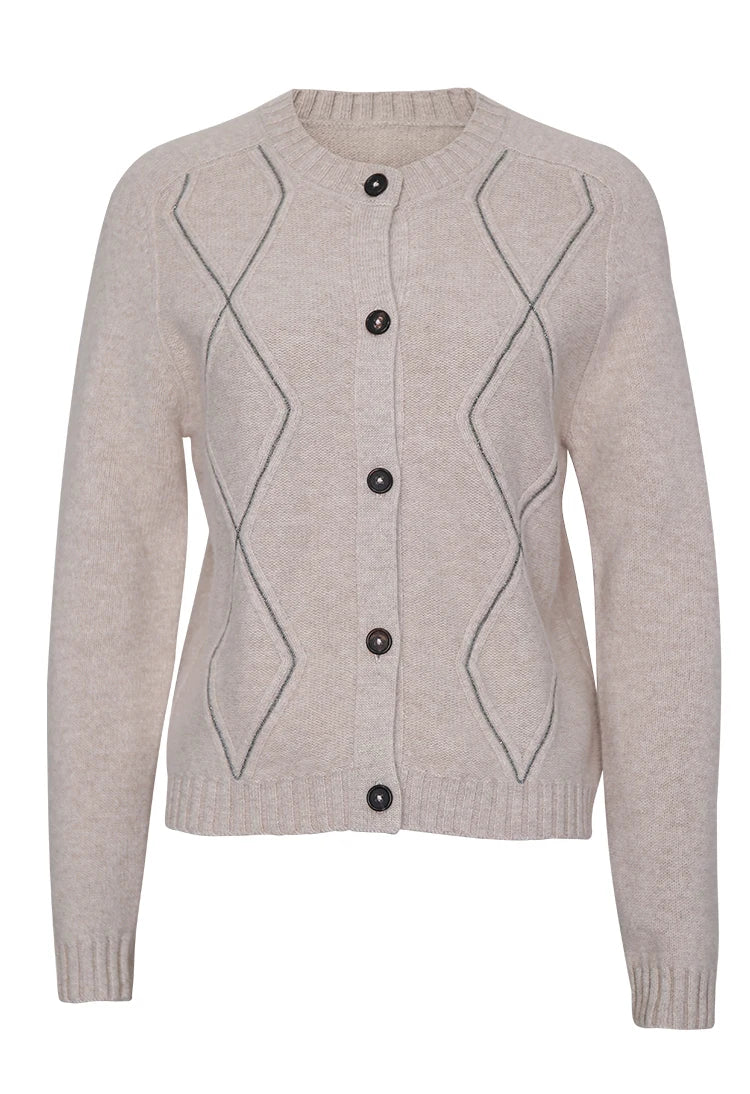 BC940 100% merino wool High-quality luxury brand women's long-sleeved thick cardigan knitted sweater