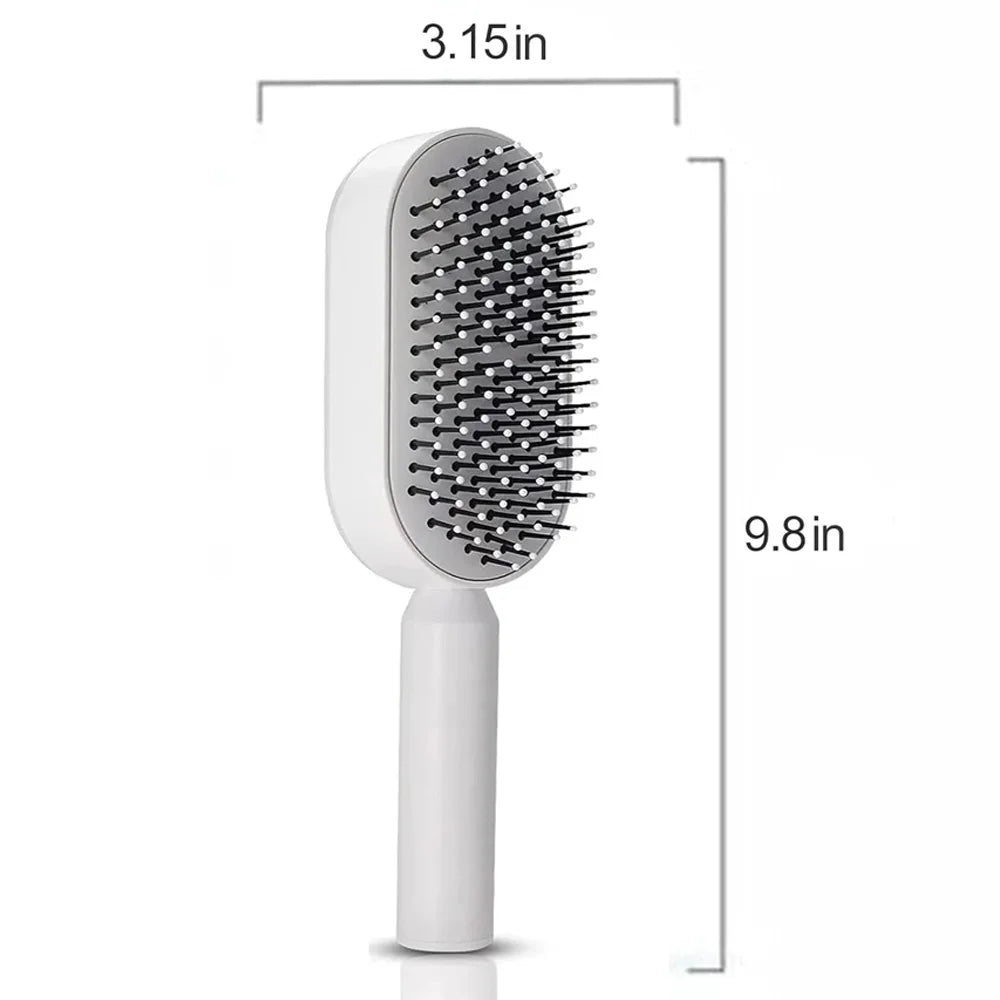 Self-Cleaning Scalp Massage Hair Brush – 3D Air Cushion Detangling Comb