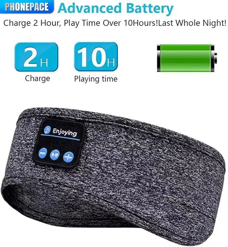 Ultimate Comfort Audio! Elastic Wireless Bluetooth Headband – Sports Headphones, Sleeping Eye Mask with ANC & Volume Control