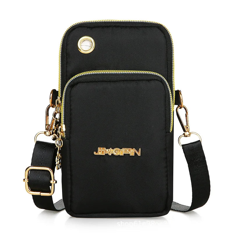Mommy Must-Have! 2024 Fashion Crossbody Mini Phone Bag – Neck Hanging, Durable Oxford, Running Cover Utility