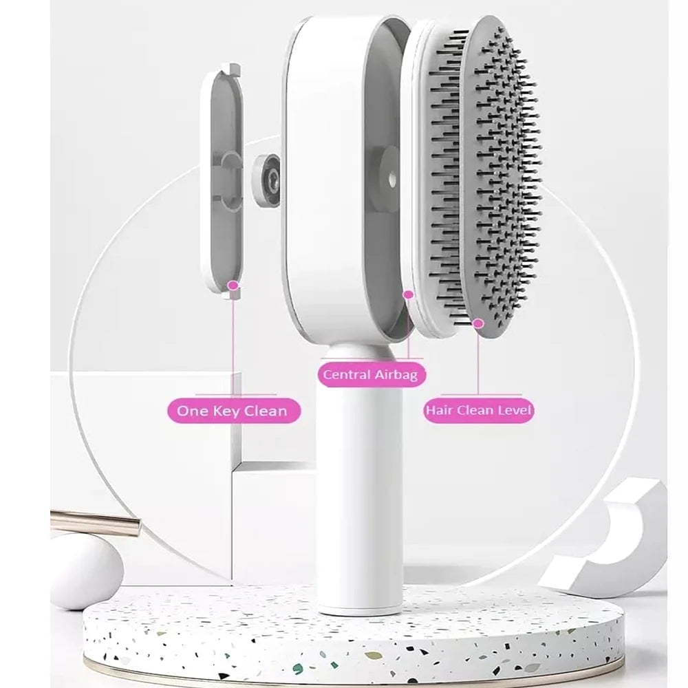 Self-Cleaning Scalp Massage Hair Brush – 3D Air Cushion Detangling Comb