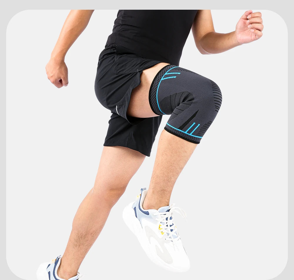 Performance Support! 1 PC Elastic Compression Knee Sleeve – Breathable, Anti-Collision Padding for Basketball, Run, Gym