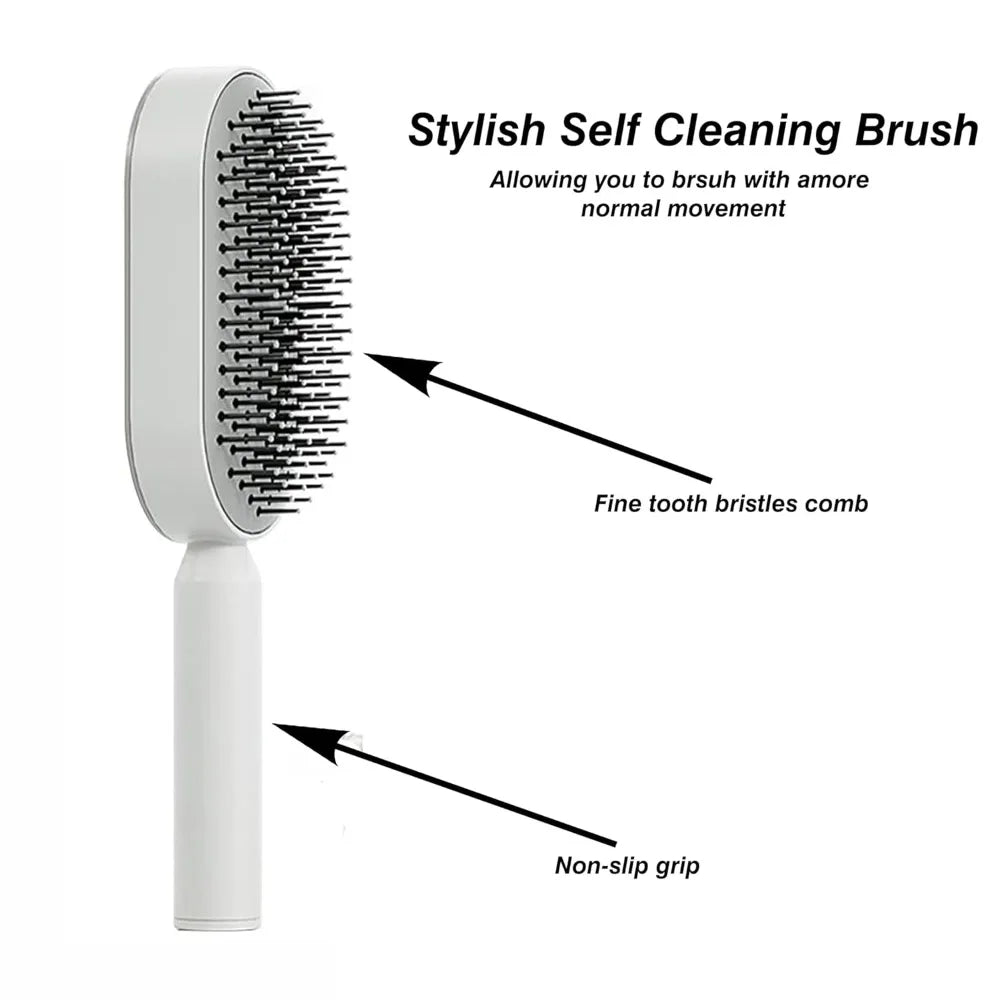 Self-Cleaning Scalp Massage Hair Brush – 3D Air Cushion Detangling Comb