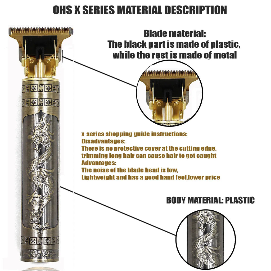 Barber Grade Precision! T9 Rechargeable Hair Clipper – 0mm Shaver, Titanium Alloy Blade for Beard, Body & Haircut