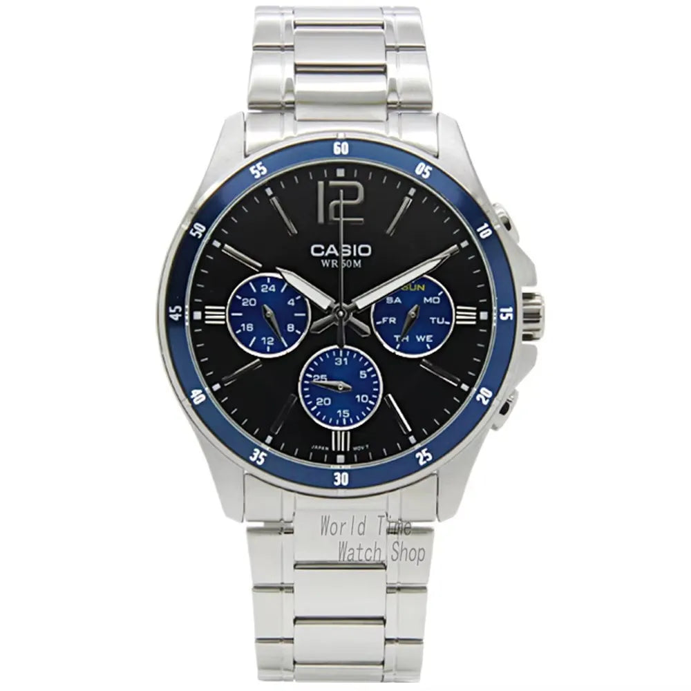 Top Brand Luxury! Casio MTP-1374 Quartz Watch – 50M Water Resistant, Multi-Hand Analog Display for Business & Military Style