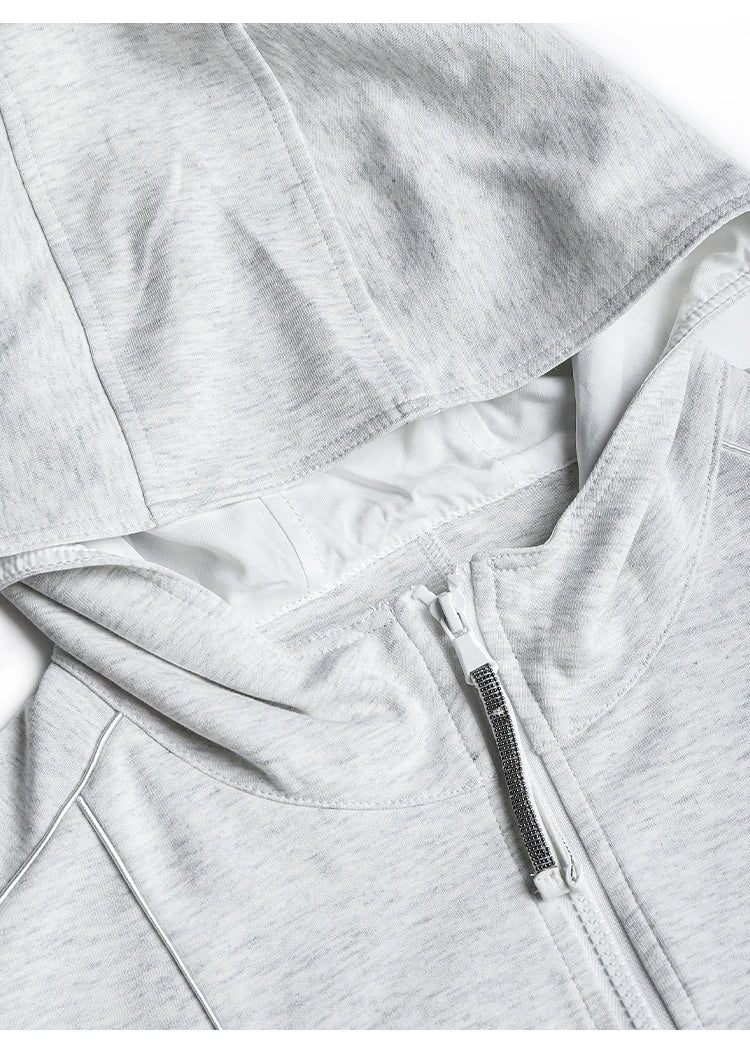 Cozy Luxe! Serathinan Women's Combed Cotton Hoodie – Zip-Up, Loose Fit, Essential for Autumn/Winter Style