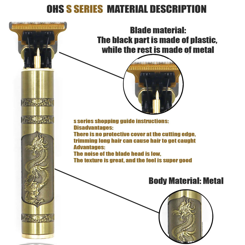 Barber Grade Precision! T9 Rechargeable Hair Clipper – 0mm Shaver, Titanium Alloy Blade for Beard, Body & Haircut