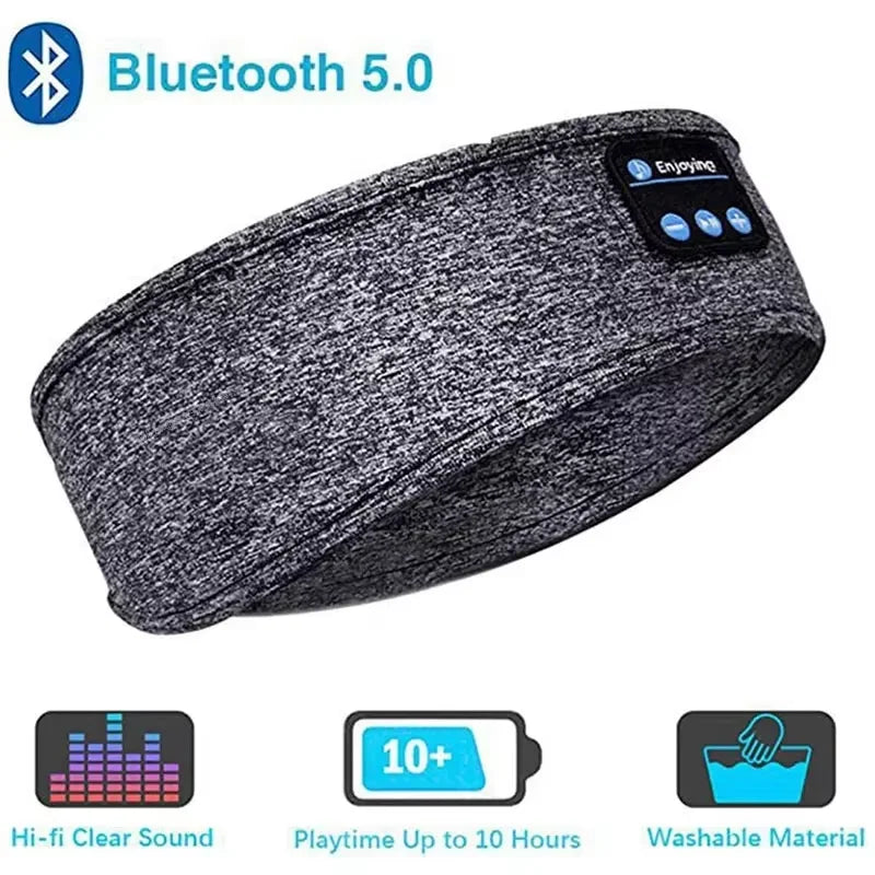 Ultimate Comfort Audio! Elastic Wireless Bluetooth Headband – Sports Headphones, Sleeping Eye Mask with ANC & Volume Control