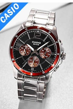 Top Brand Luxury! Casio MTP-1374 Quartz Watch – 50M Water Resistant, Multi-Hand Analog Display for Business & Military Style