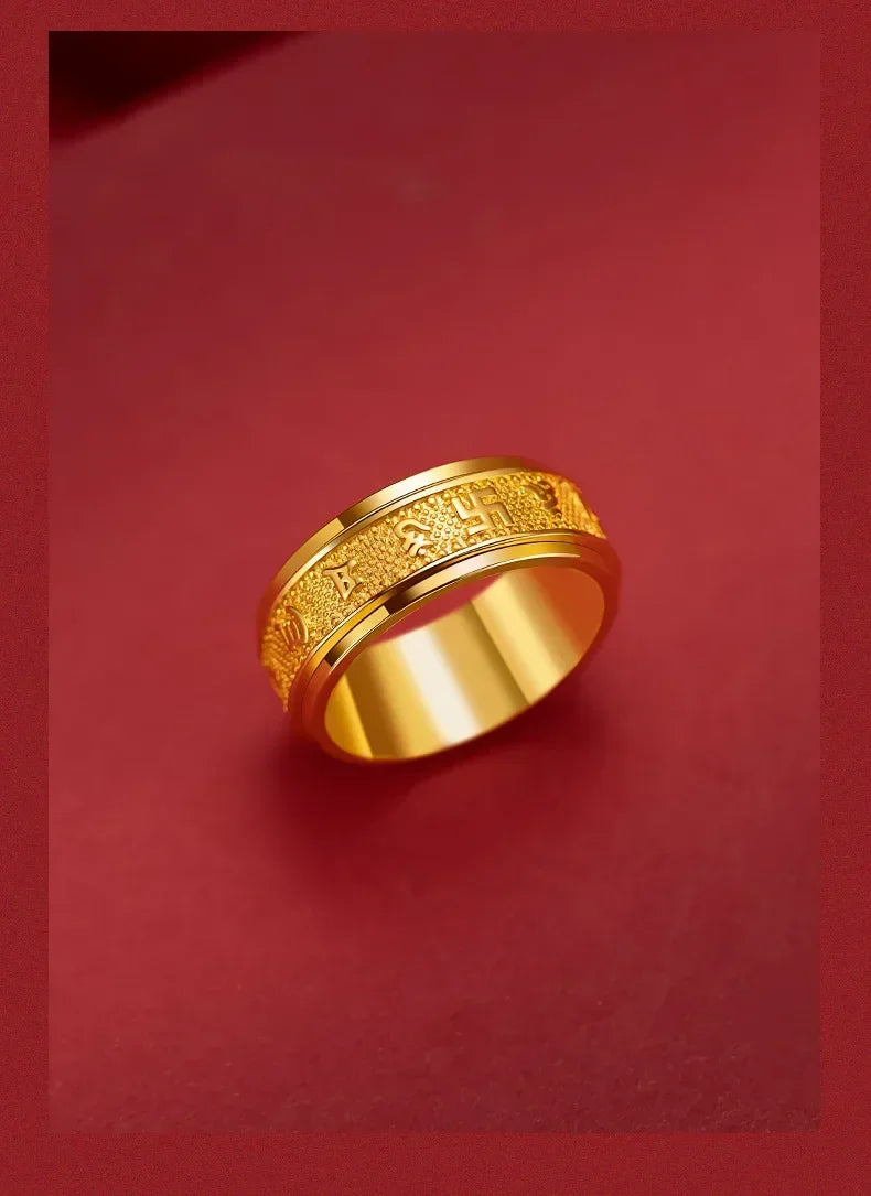 Ultimate Purity! Genuine 9999 Real 24K Gold Wedding Ring – Classic Dragon & Phoenix Design, Certified Fine Jewelry