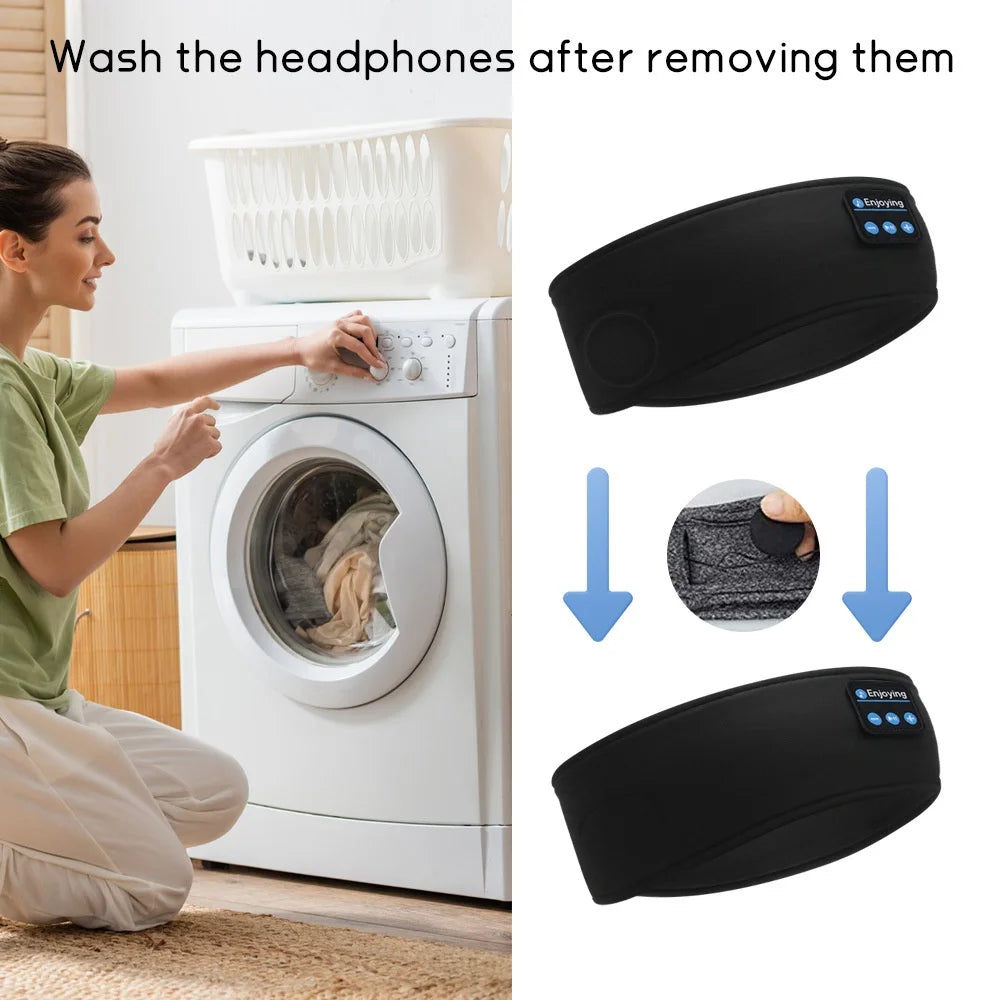 Ultimate Comfort Audio! Elastic Wireless Bluetooth Headband – Sports Headphones, Sleeping Eye Mask with ANC & Volume Control