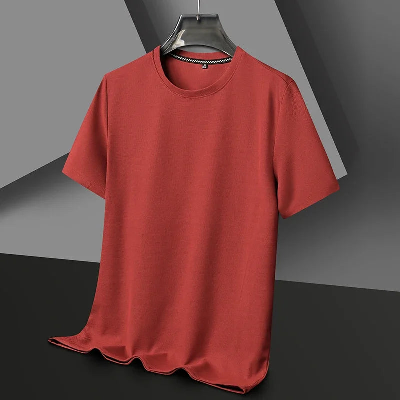 Texture & Comfort! New Summer Waffle Knit T-Shirt for Men – Breathable, Round Neck, Short Sleeve Casual Top