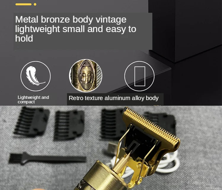 Barber Grade Precision! T9 Rechargeable Hair Clipper – 0mm Shaver, Titanium Alloy Blade for Beard, Body & Haircut