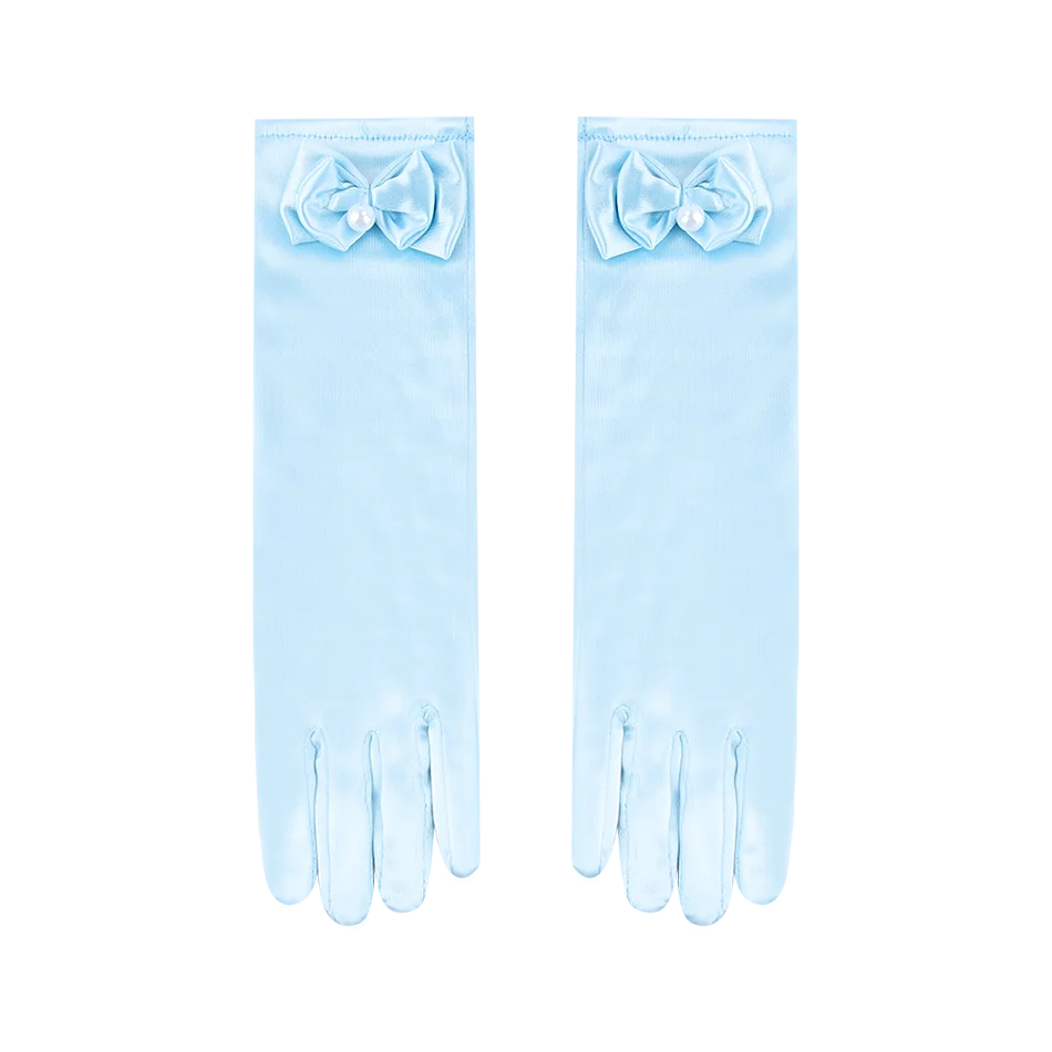 Dreamy Performance Gown! Little Girls' Cinderella Cosplay Dress – Blue Princess, Appliques & Bubble Sleeves