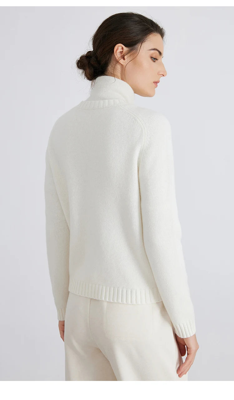 BC940 100% merino wool High-quality luxury brand women's long-sleeved thick cardigan knitted sweater