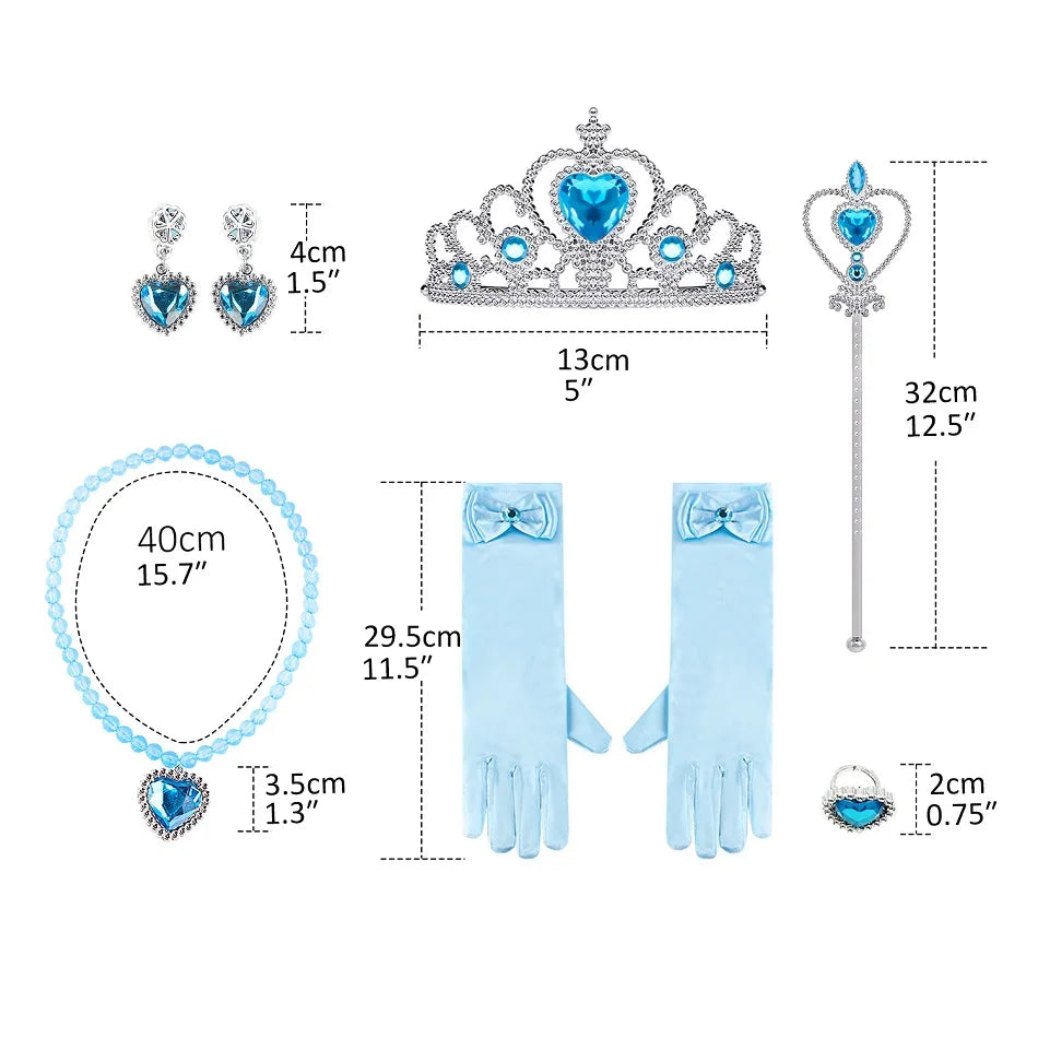 Dreamy Performance Gown! Little Girls' Cinderella Cosplay Dress – Blue Princess, Appliques & Bubble Sleeves