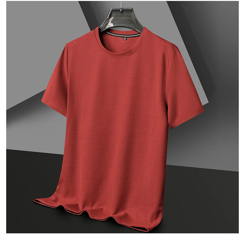 Texture & Comfort! New Summer Waffle Knit T-Shirt for Men – Breathable, Round Neck, Short Sleeve Casual Top