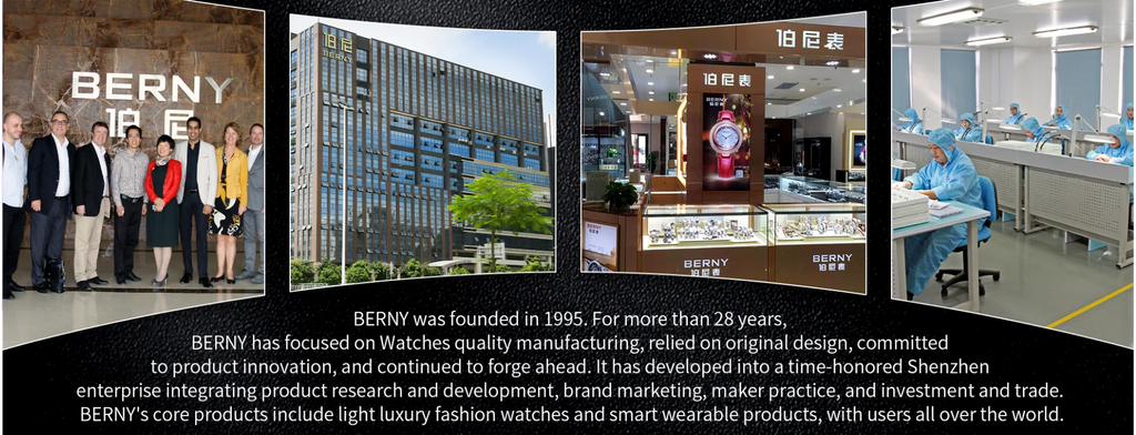 Couple's Luxury! BERNY Ceramic Quartz Rectangle Watch – Black Gold, Calendar, 30M Waterproof, Sapphire Coated Lens