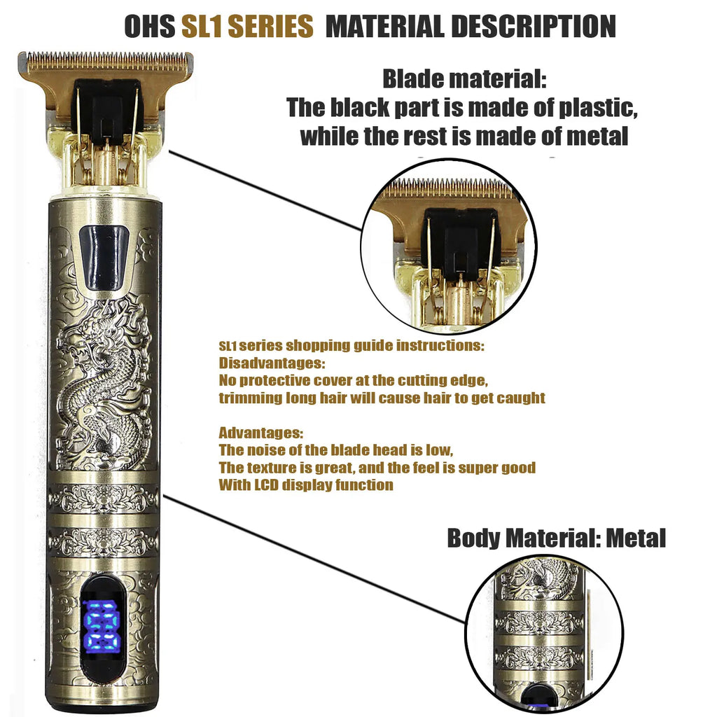 Barber Grade Precision! T9 Rechargeable Hair Clipper – 0mm Shaver, Titanium Alloy Blade for Beard, Body & Haircut