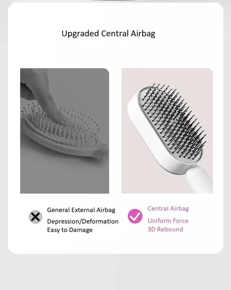 Self-Cleaning Scalp Massage Hair Brush – 3D Air Cushion Detangling Comb