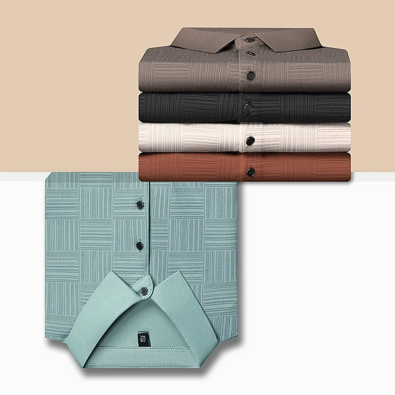 Men’s Premium Printed Business Casual Polo – Breathable, Stylish & Comfortable