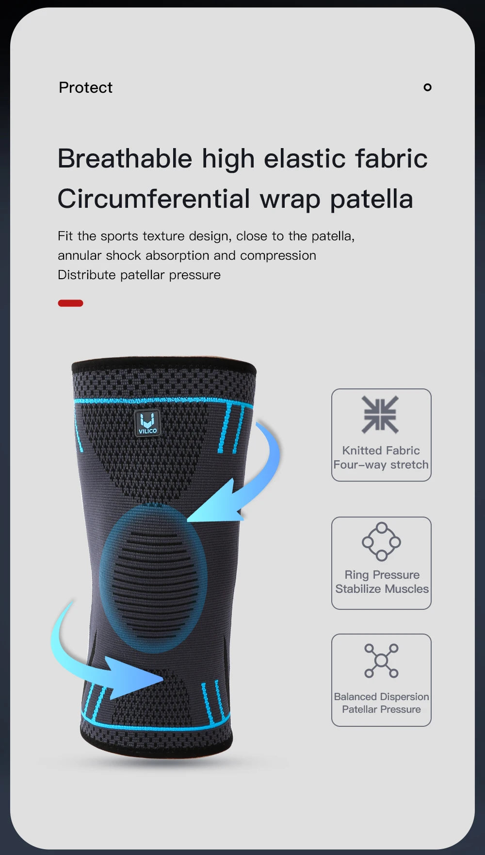 Performance Support! 1 PC Elastic Compression Knee Sleeve – Breathable, Anti-Collision Padding for Basketball, Run, Gym