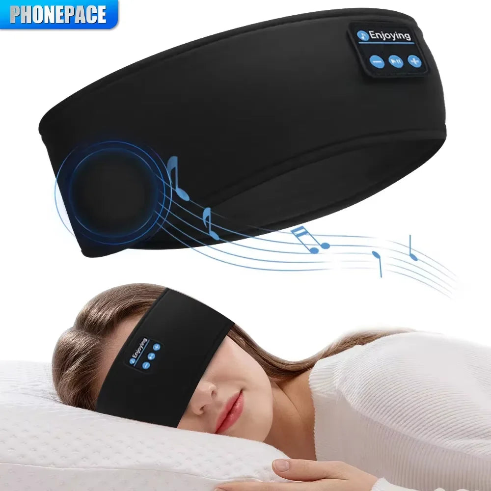Ultimate Comfort Audio! Elastic Wireless Bluetooth Headband – Sports Headphones, Sleeping Eye Mask with ANC & Volume Control
