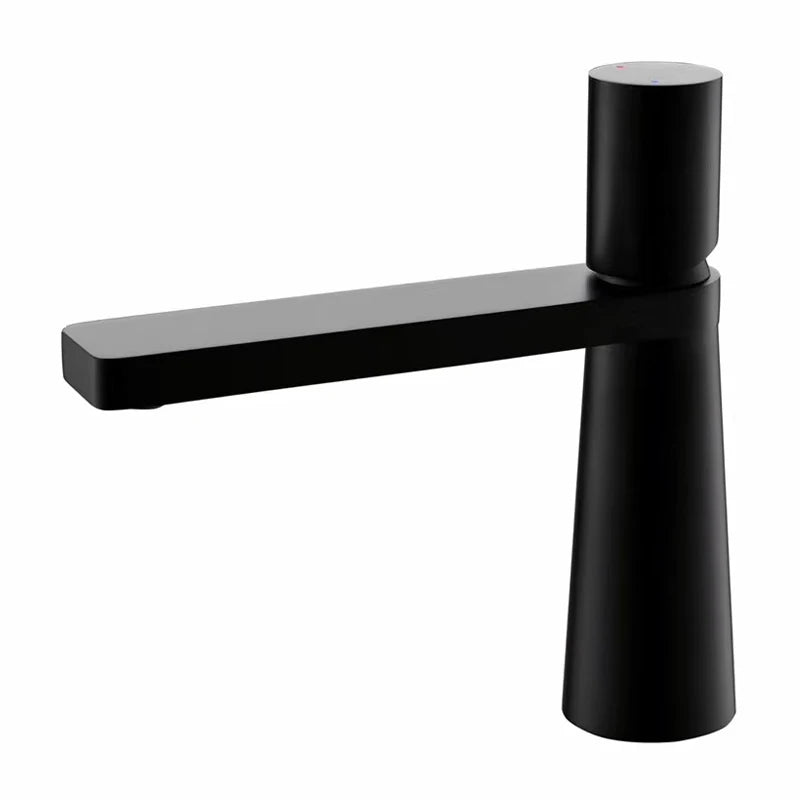 Brushed Gold Solid Brass Bathroom Basin Faucet – Premium Hot & Cold Mixer Tap